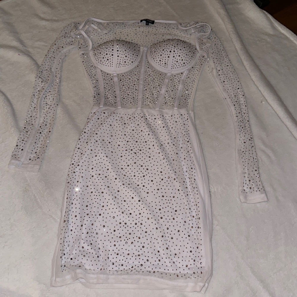 White, bridal, sparkly dress